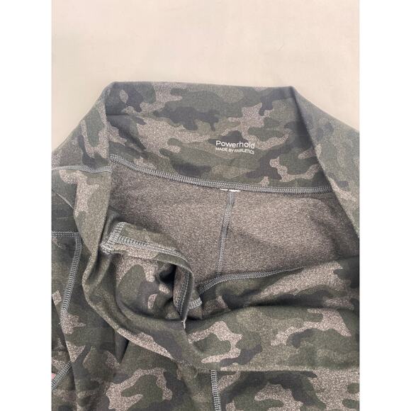 Fabletics Original Powerhold Leggings Pockets Mesh Sides Green Camo Size XL - Picture 6 of 9